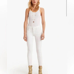 MOTHER The Looker Crop Jeans in Glass Slipper